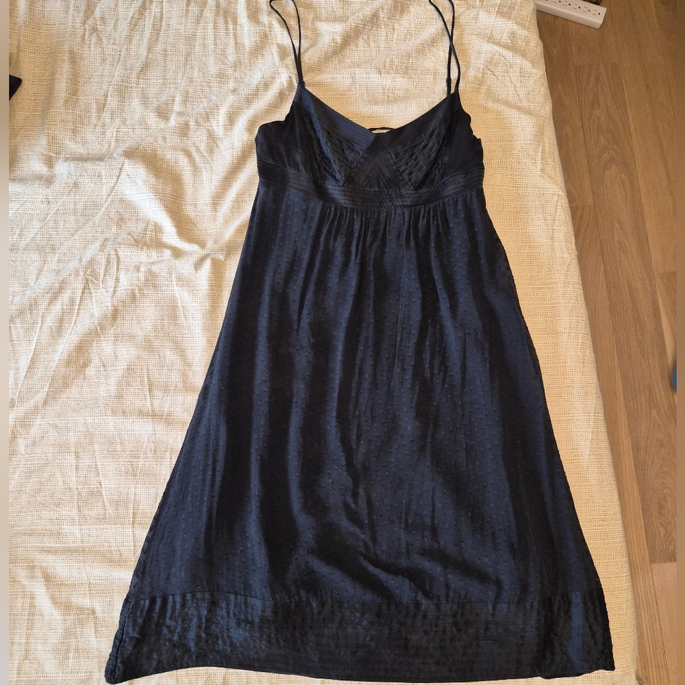 BCBG Black Silk Polka Dot Y2K Baby Doll Dress